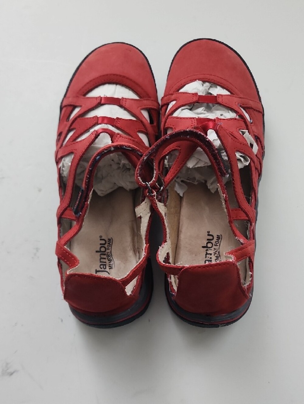 Jambu Red Strappy Casual Mary Jane Flats with Cutouts - Picture 5 of 13